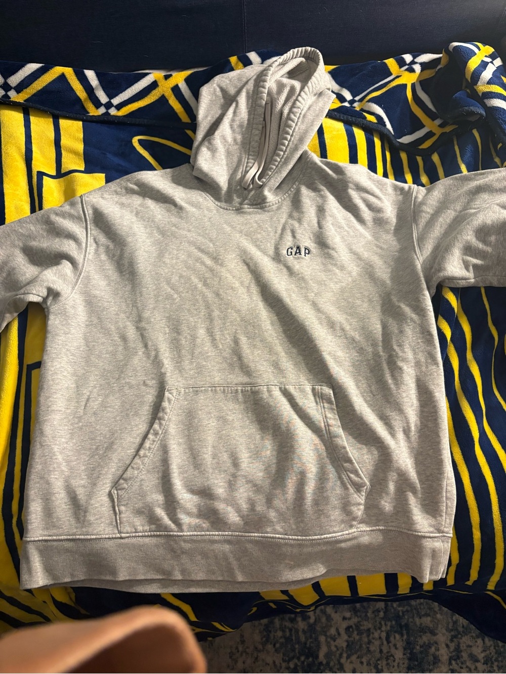 GAP Light Gray Crewneck Hoodie with Embroidered Logo